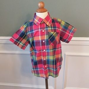 Fun Plaid Short Sleeve Button Down
